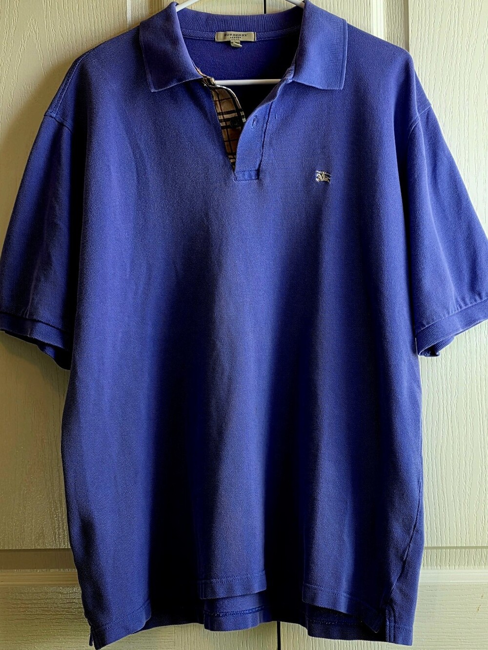 Burberry Lonfon XL Men's Purple Short Sleeve Polo Shirt